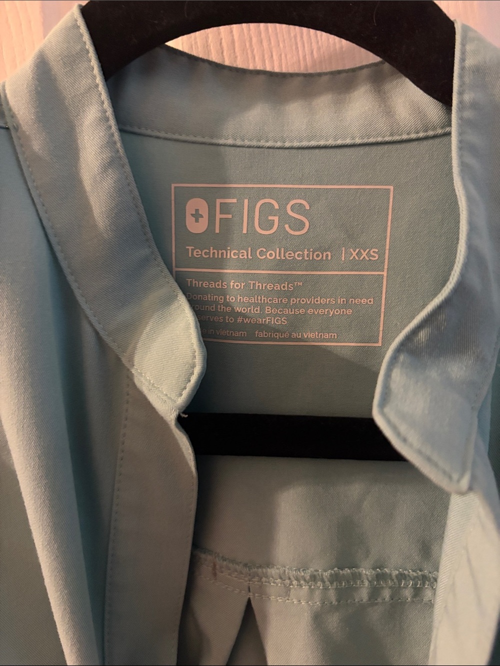 Figs Teal Mandarin Collar Casual Button-Down Shirt XXS M/P